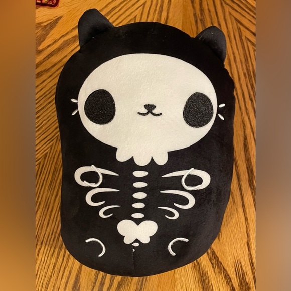 Cats VS Pickles Black Skelecat Skeleton Cat 9” Stuffed Animal Plush Beanbag #037 - Picture 2 of 10